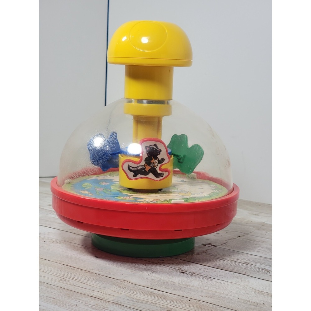 Vintage 1991‎ Redbox Franklin Turtle Push Spin Spinning Toy Baby Kids VIDEO